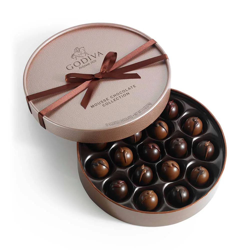 Godiva 18 pc Mousse Chocolate Gift Box Packaging