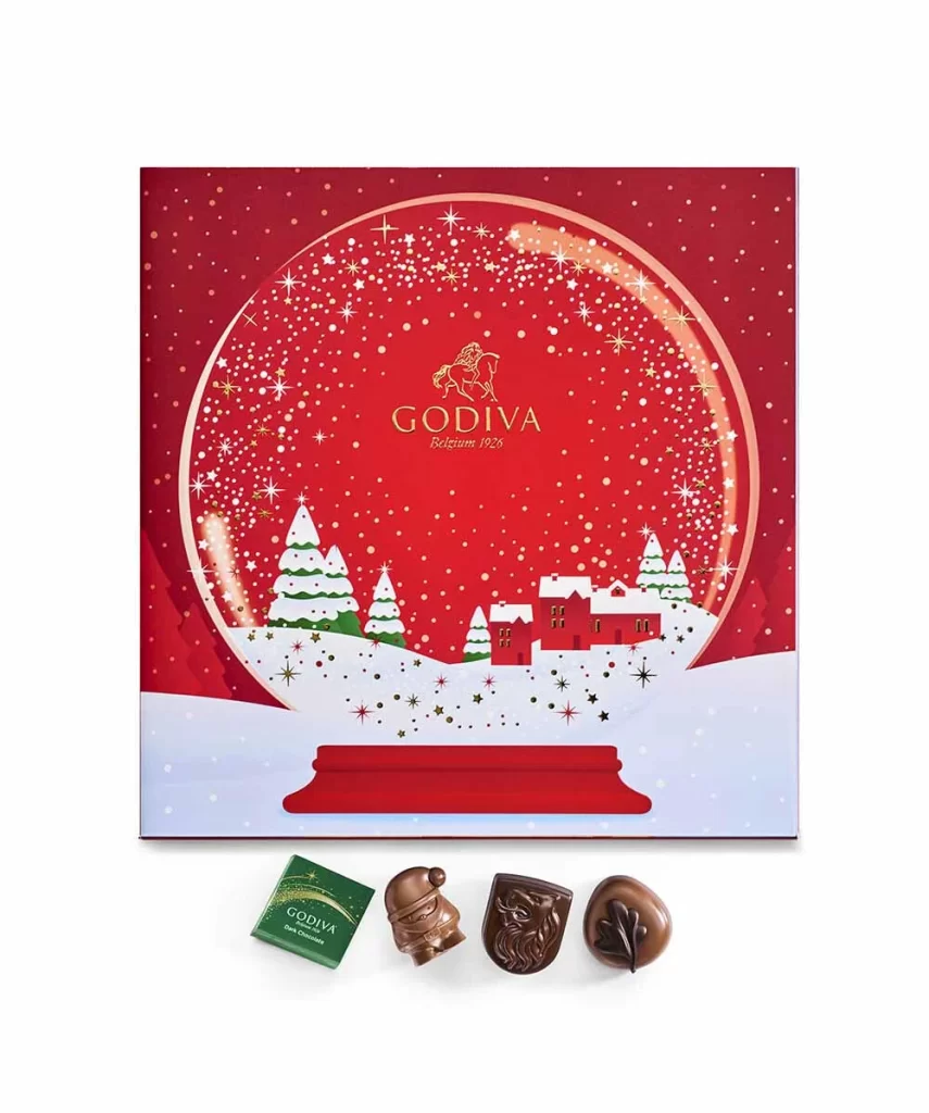 Godiva 2022 Holiday Classic Chocolate Advent Calendar Packaging