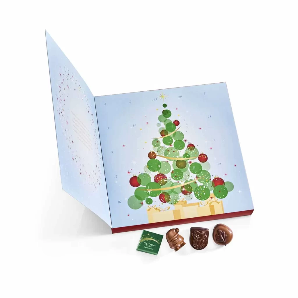 Godiva 2022 Holiday Classic Chocolate Advent Calendar Packaging