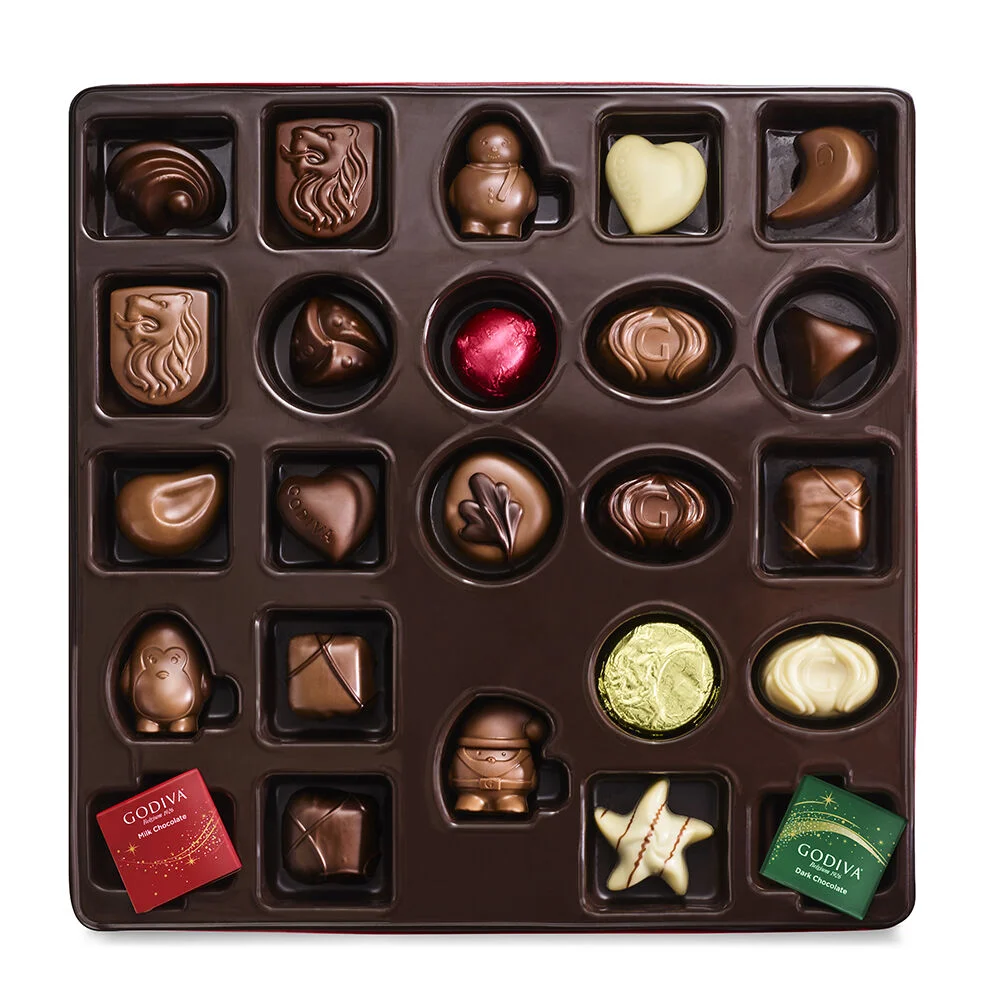 Godiva 2022 Holiday Classic Chocolate Advent Calendar Packaging