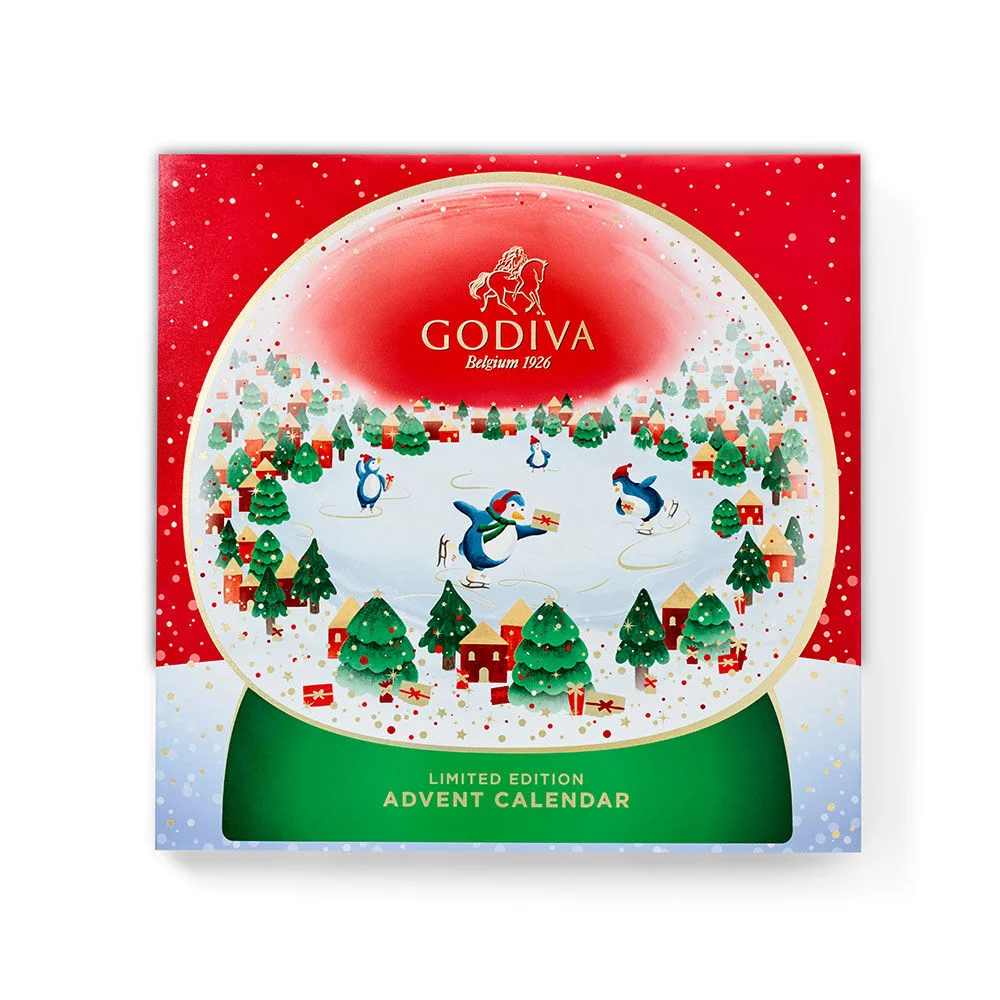 Godiva 2025 Holiday Classic Chocolate Advent Calendar Packaging