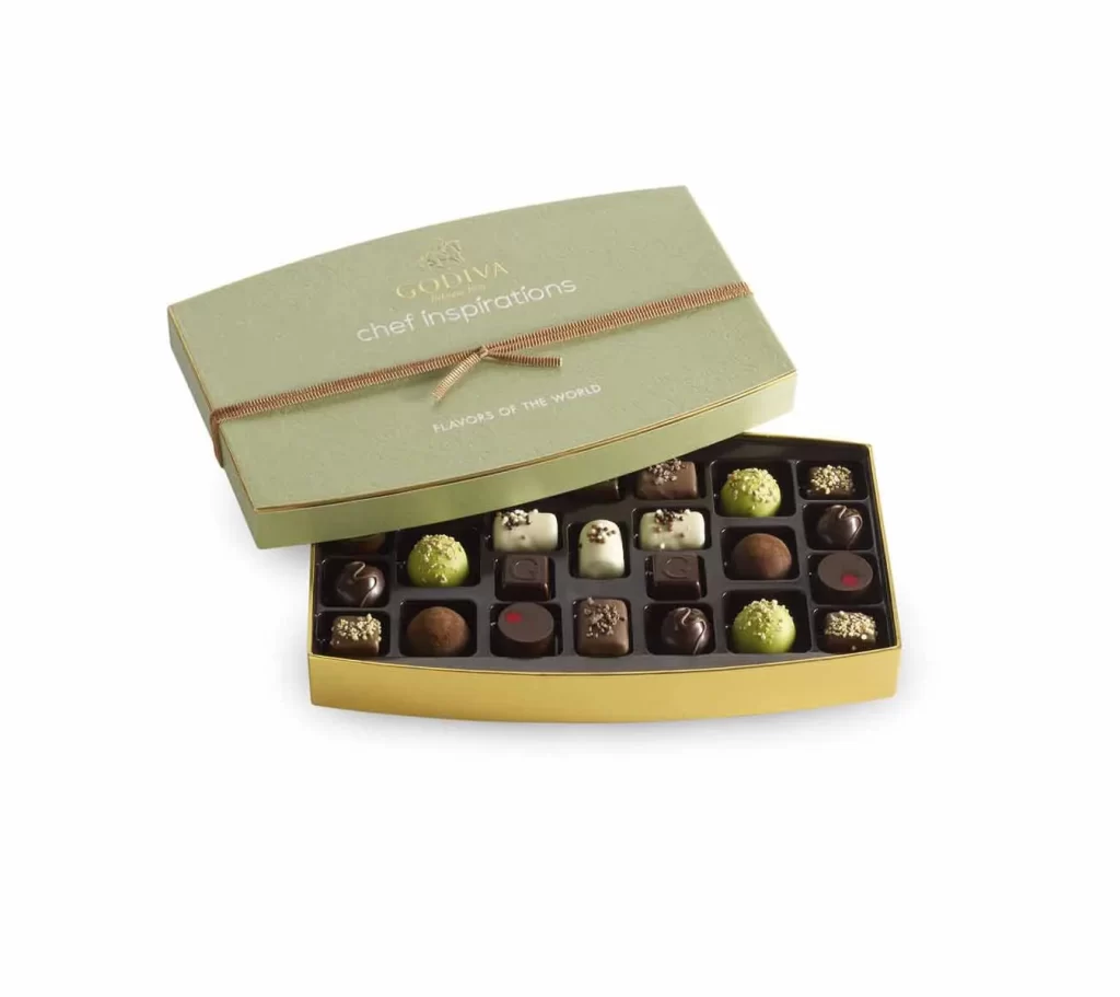 Godiva 25 pc Flavors of the World Gift Box Packaging
