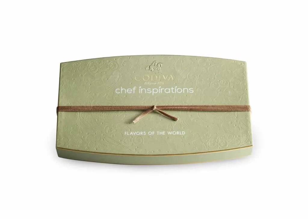 Godiva 25 pc Flavors of the World Gift Box Packaging