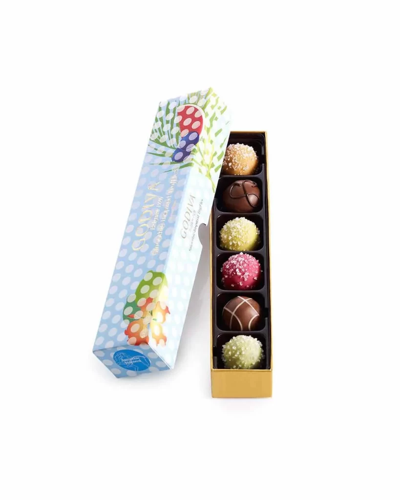 Godiva 6 pc Smoothie Truffle Flight Packaging