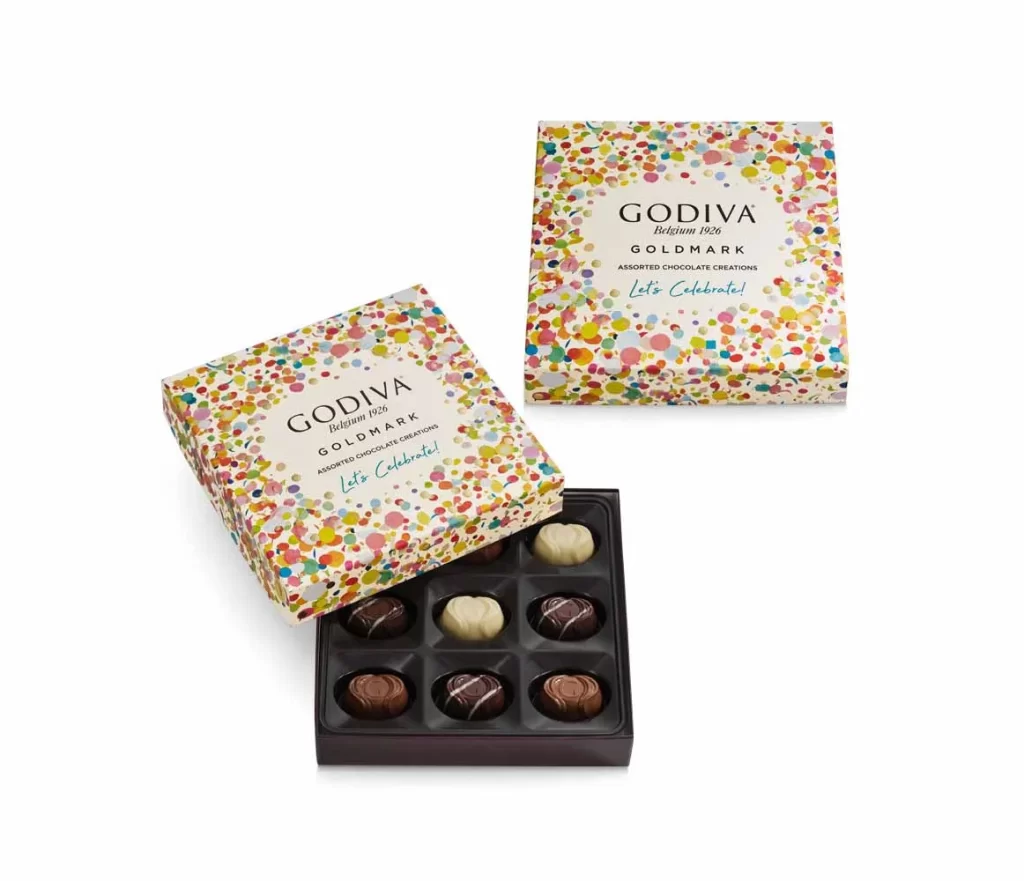 Godiva Assorted Cake Inspired Chocolates Gift Set 9 pc each Packaging
