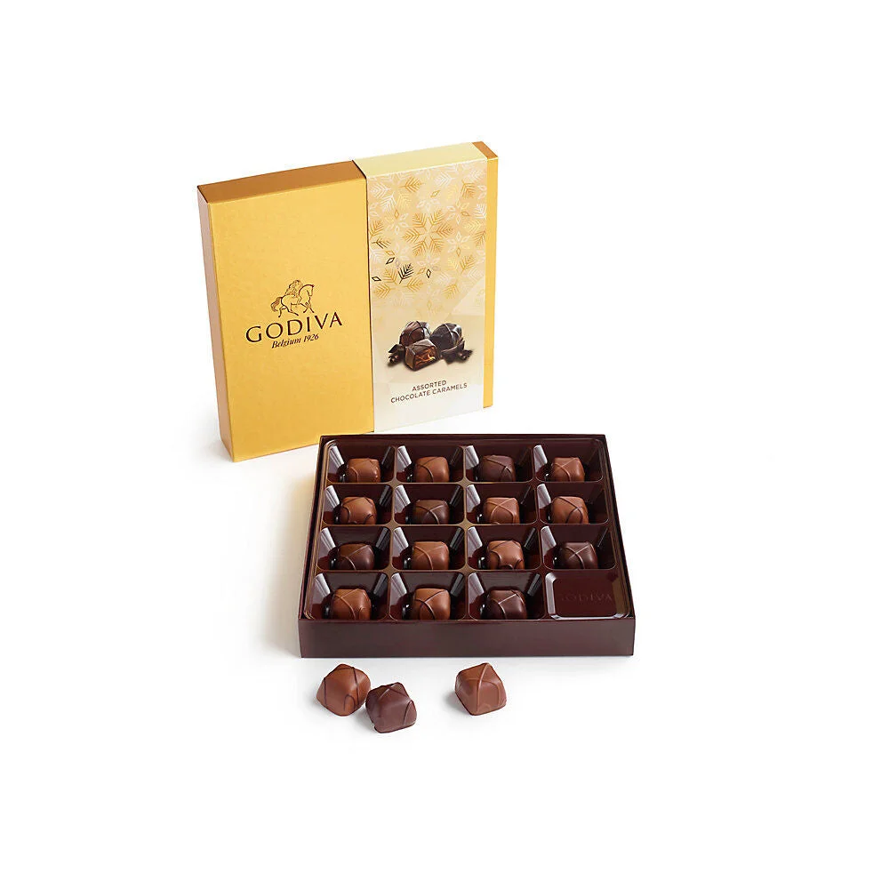Godiva Assorted Caramel Chocolate Gift Box 15 pc Packaging