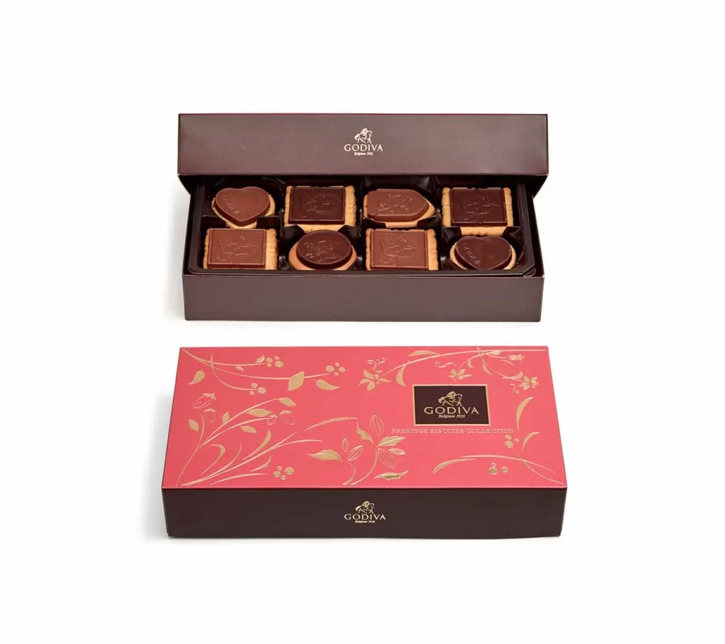 Godiva Assorted Chocolate Biscuit Gift Box 20 pc Set of 2 Packaging