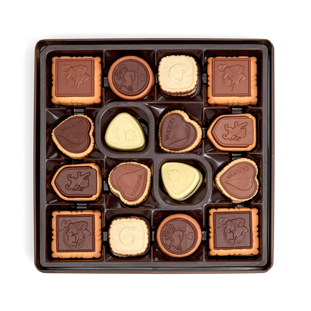Godiva Assorted Chocolate Biscuit Tin 46 pc Packaging