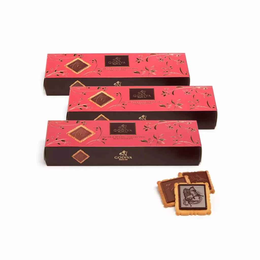 Godiva Assorted Chocolate Biscuits Set of 3 12 pc each Packaging