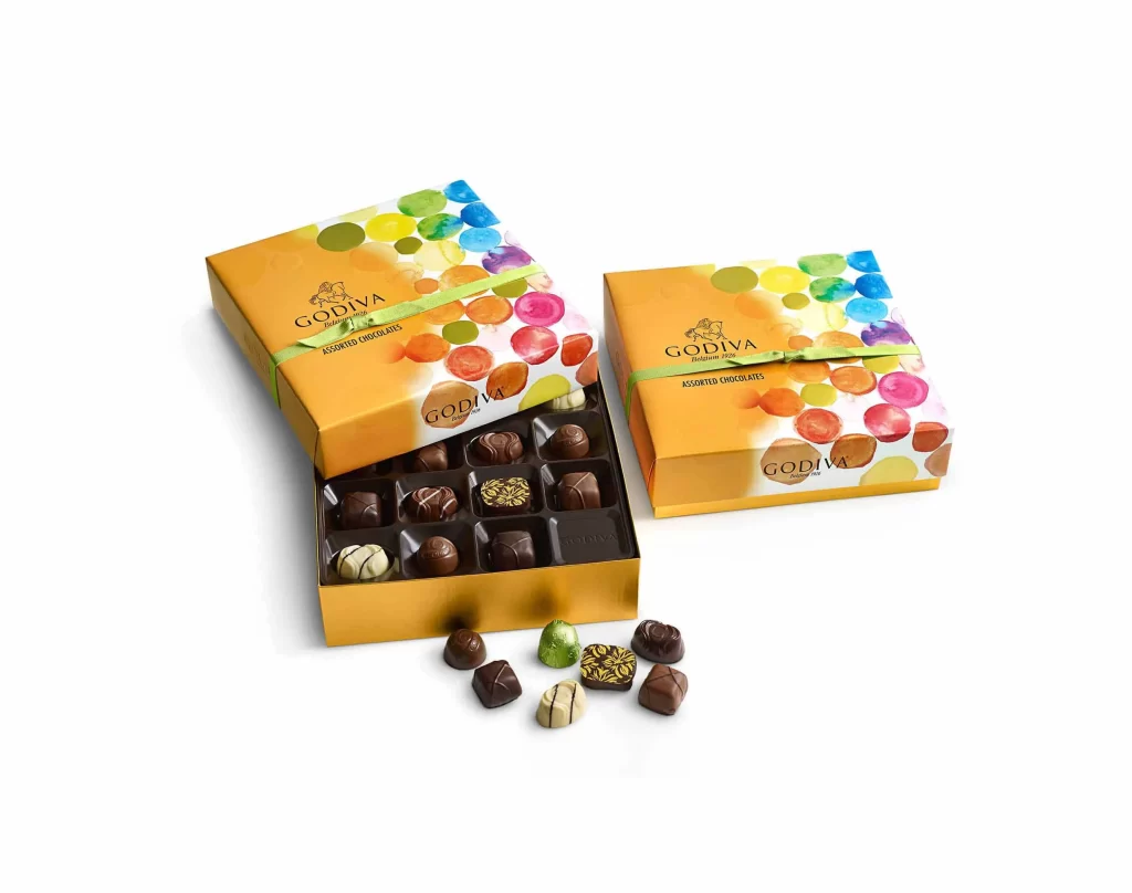 Godiva Assorted Chocolate Gift Box 27 pc each Set of 2 Packaging