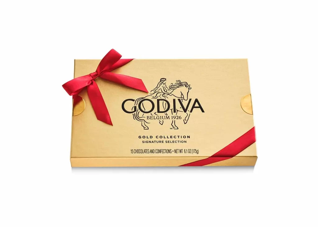 Godiva Assorted Chocolate Gold Gift Box Red Ribbon 15 pc Set of 4 Packaging