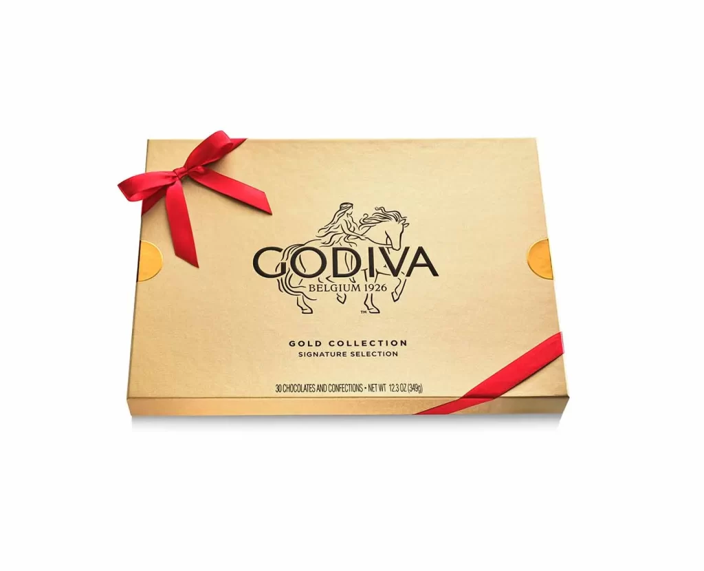 Godiva Assorted Chocolate Gold Gift Box Red Ribbon 30 pc Set of 2 Packaging