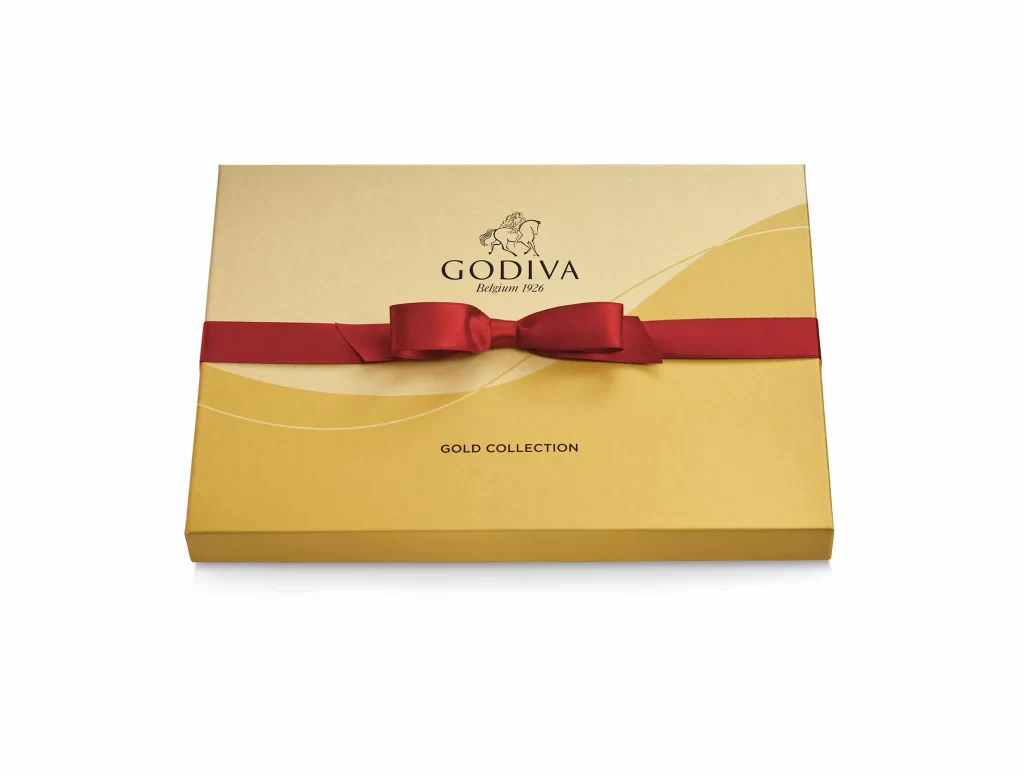 Godiva Assorted Chocolate Gold Gift Box Red Ribbon 36 pc Packaging