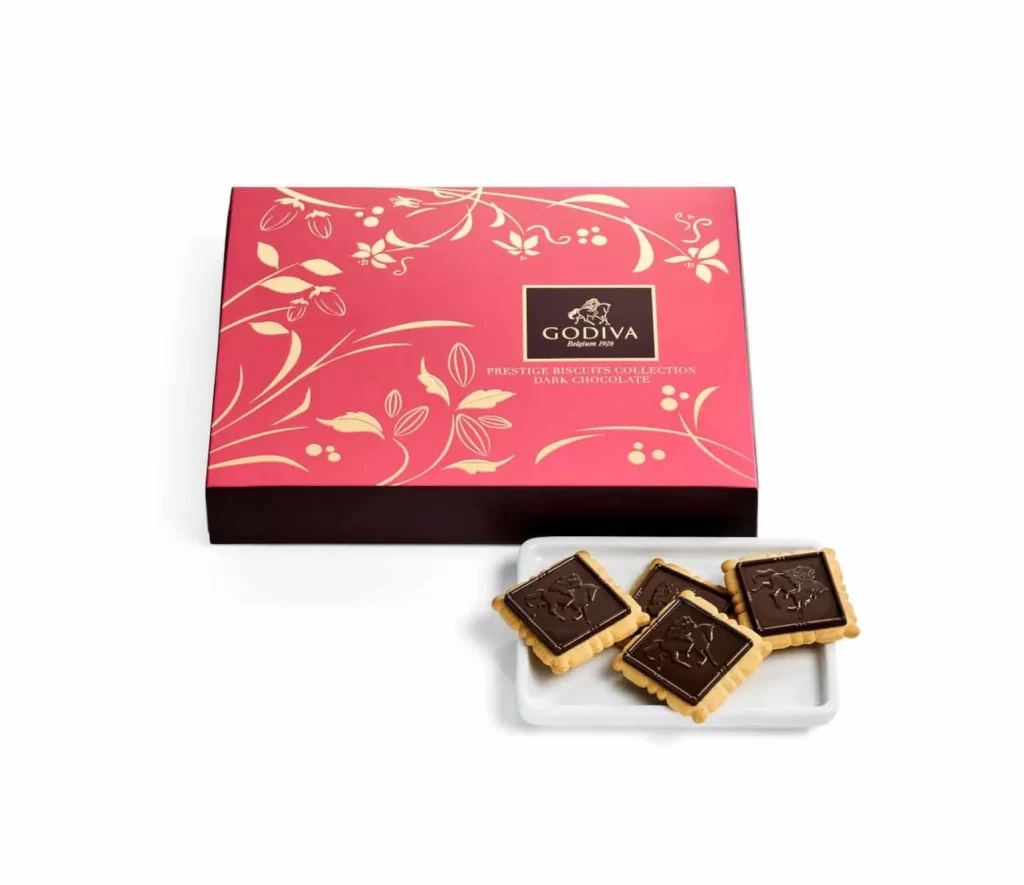 Godiva Assorted Dark Chocolate Biscuit Gift Box 36 pc Set of 2 Packaging