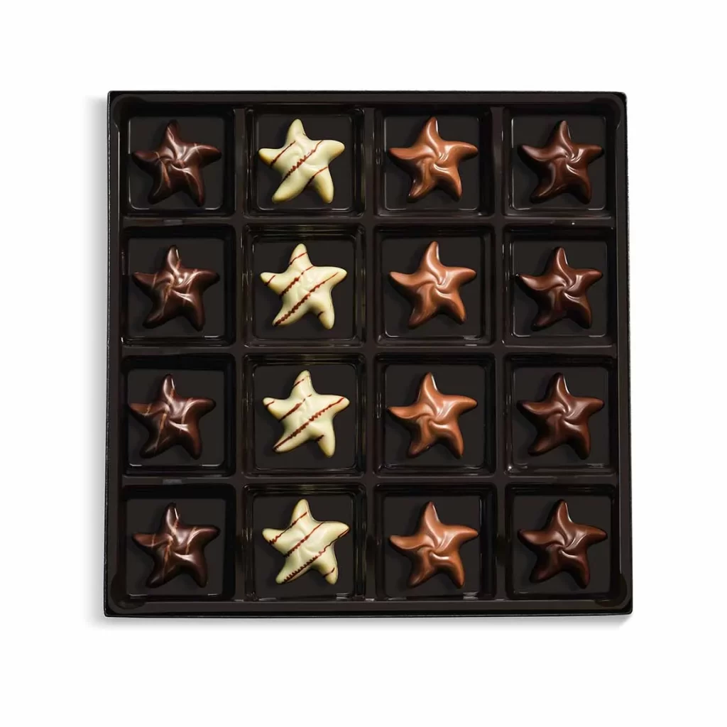 Godiva Assorted Holiday Stars Gift Box 16 pc Packaging