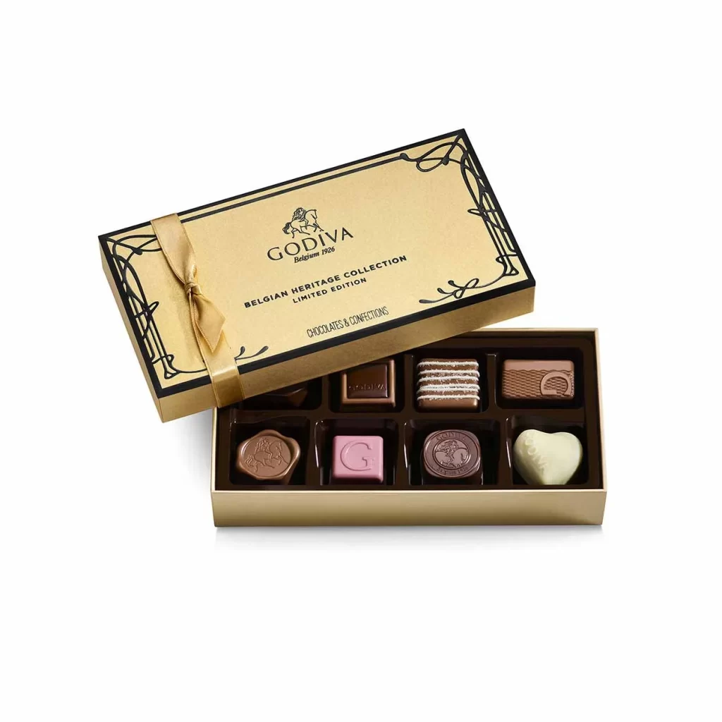 Godiva Belgian Heritage Collection Gift Box 8 pc Packaging