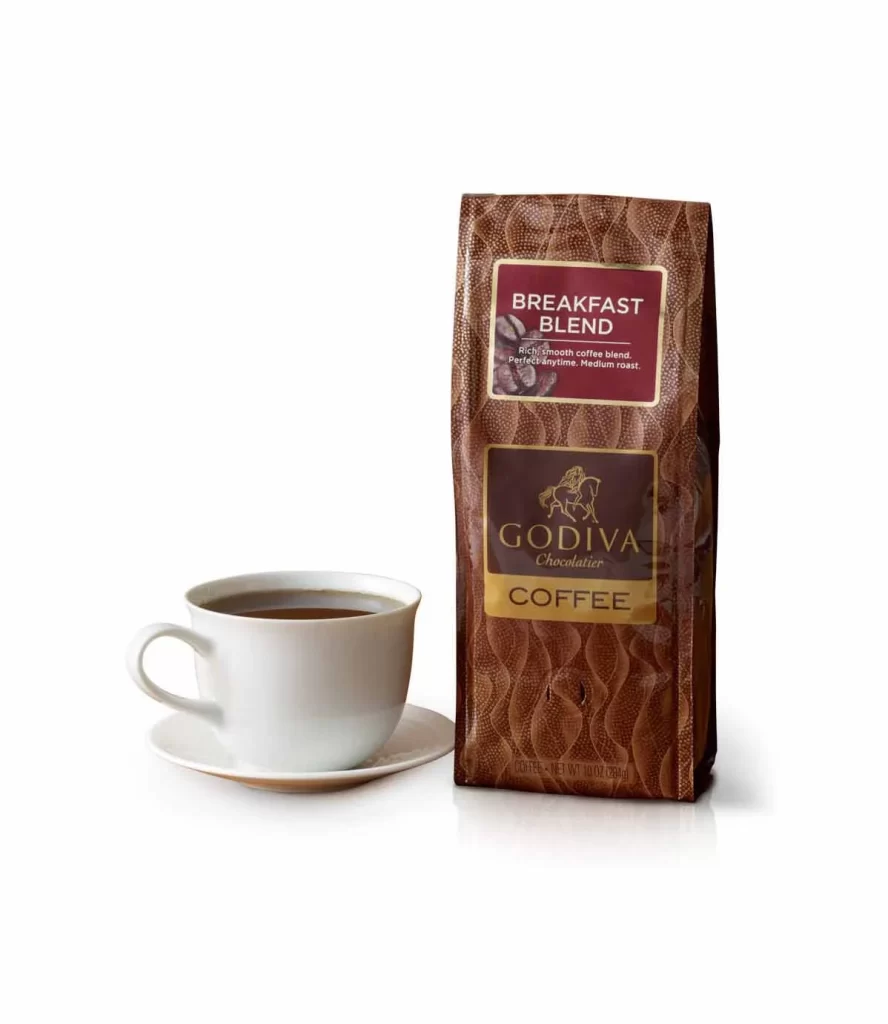 Godiva Breakfast Blend Coffee Ground Packaging