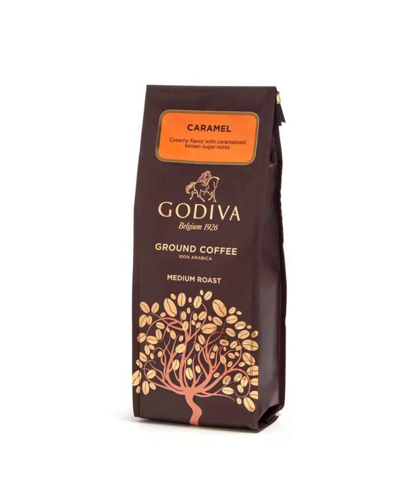 Godiva Caramel Coffee Ground Set of 3 Packaging