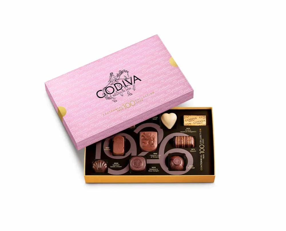 Godiva Centennial Anniversary Gift Box 10 pc Packaging