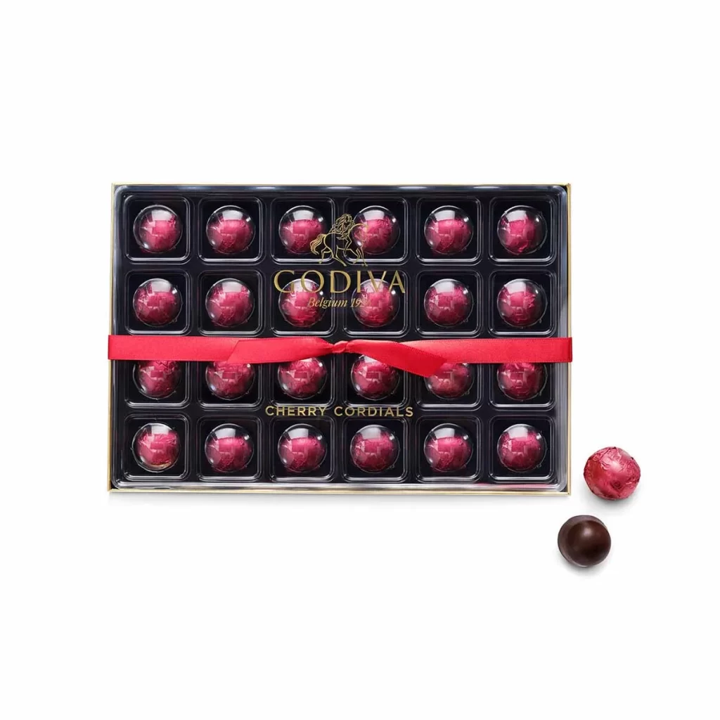 Godiva Cherry Cordial Gift Box 24 pc Packaging