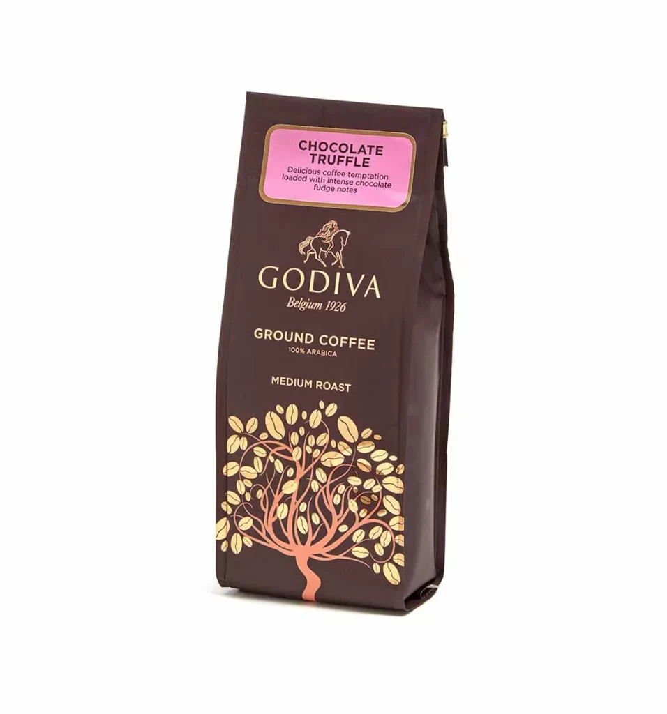 Godiva Chocolate Truffle Ground Coffee Packaging