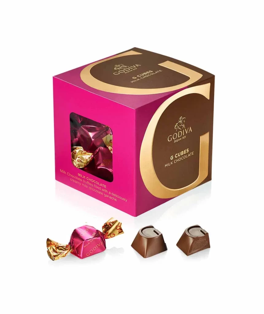 Godiva Classic Milk Chocolate G Cube Box Set of 2 22 pc. each Packaging