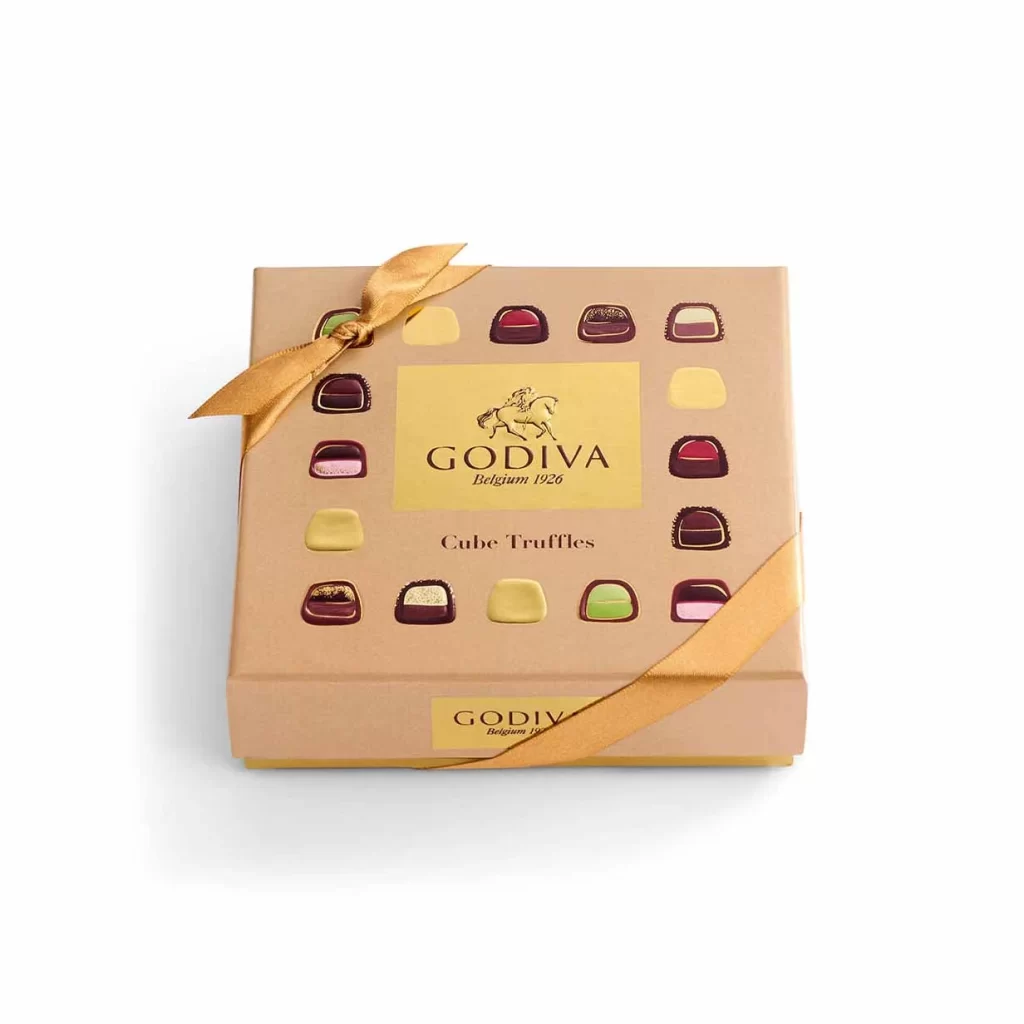 Godiva Cube Truffles Gift Box 9 pc Packaging