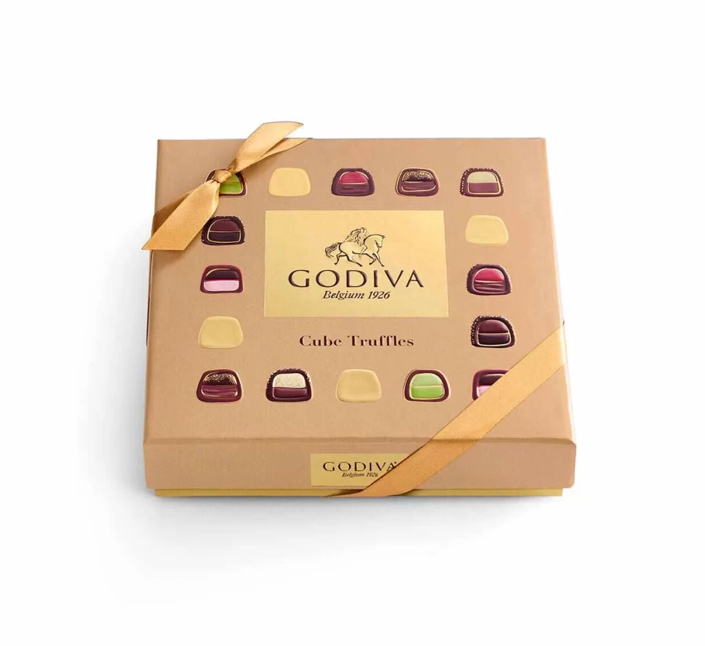 Godiva Cube Truffles Gift Box 16 pc Packaging