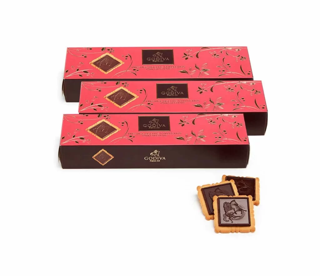 Godiva Dark Chocolate Biscuit Set of 3 12 pc each Packaging