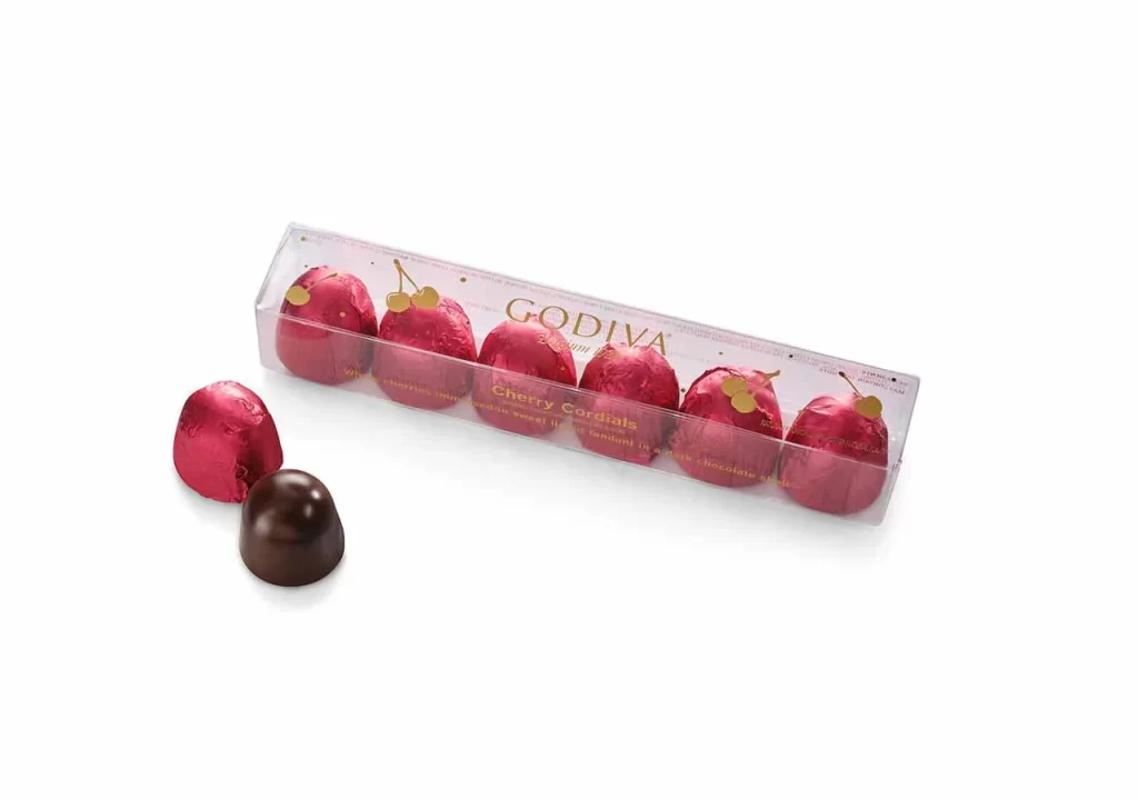 Godiva Dark Chocolate Cherry Cordials 6 pc Set of 5 Packaging