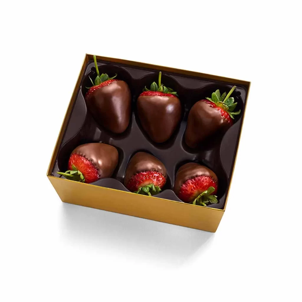 Godiva Dark Chocolate Covered Strawberries Half Dozen Packaging
