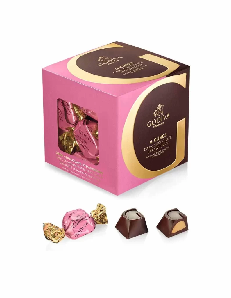 Godiva Dark Chocolate G Cube Sampler Set of 4 22 pc. each Packaging