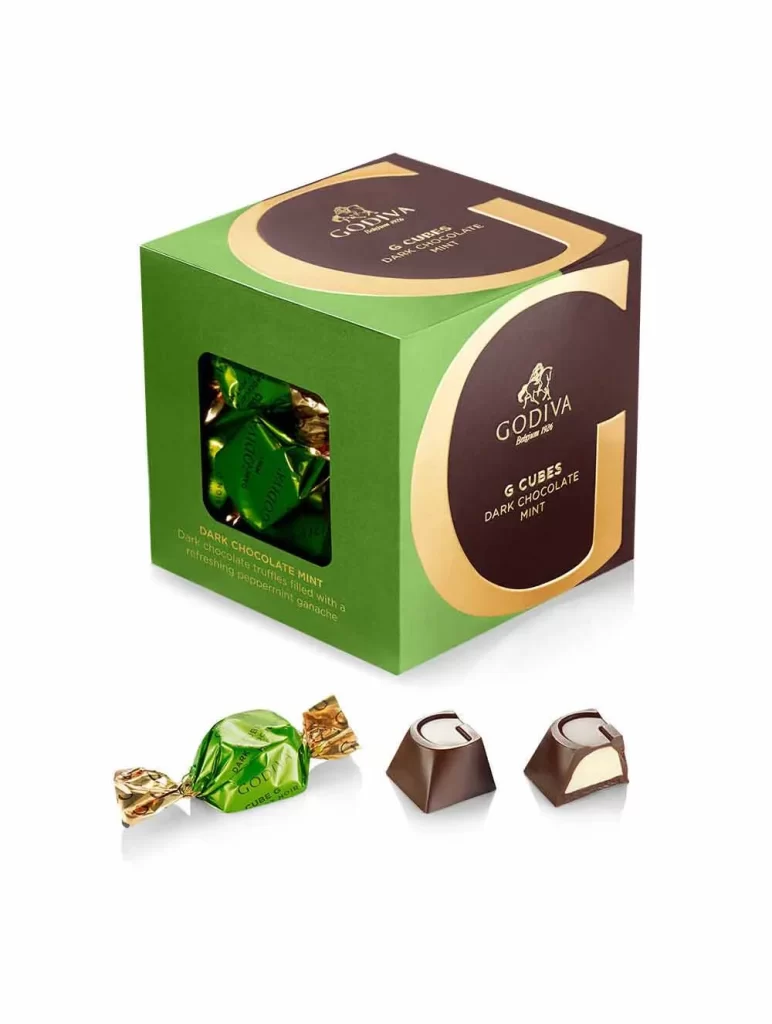 Godiva Dark Chocolate G Cube Sampler Set of 4 22 pc. each Packaging