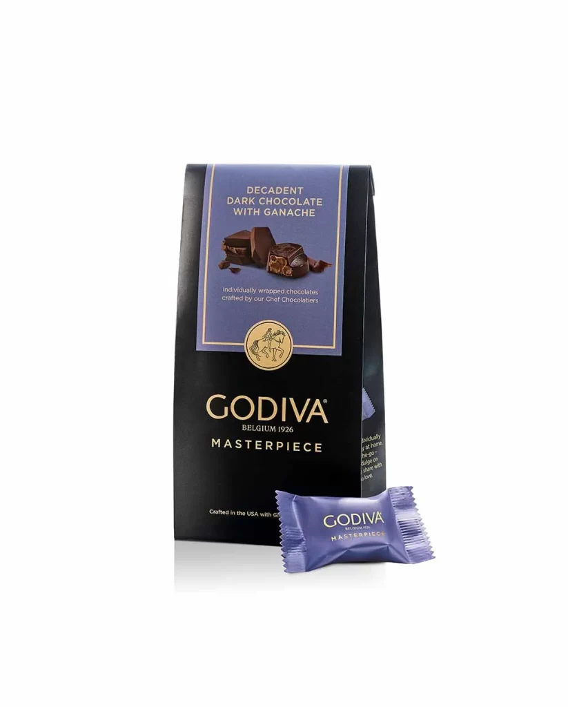 Godiva Dark Chocolate Ganache Small Masterpiece Bags Set of 6 Packaging