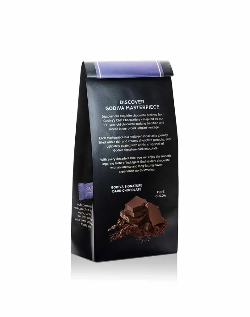 Godiva Dark Chocolate Ganache Small Masterpiece Bags Set of 6 Packaging