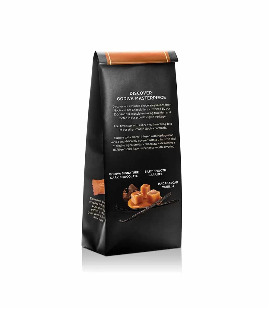 Godiva Dark Chocolate and Caramel Masterpiece Bag Packaging