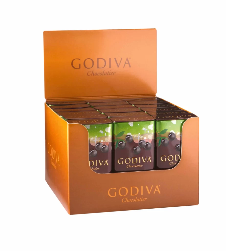 Godiva Dark Chocolate Pearls with Mint Set of 18 Packaging