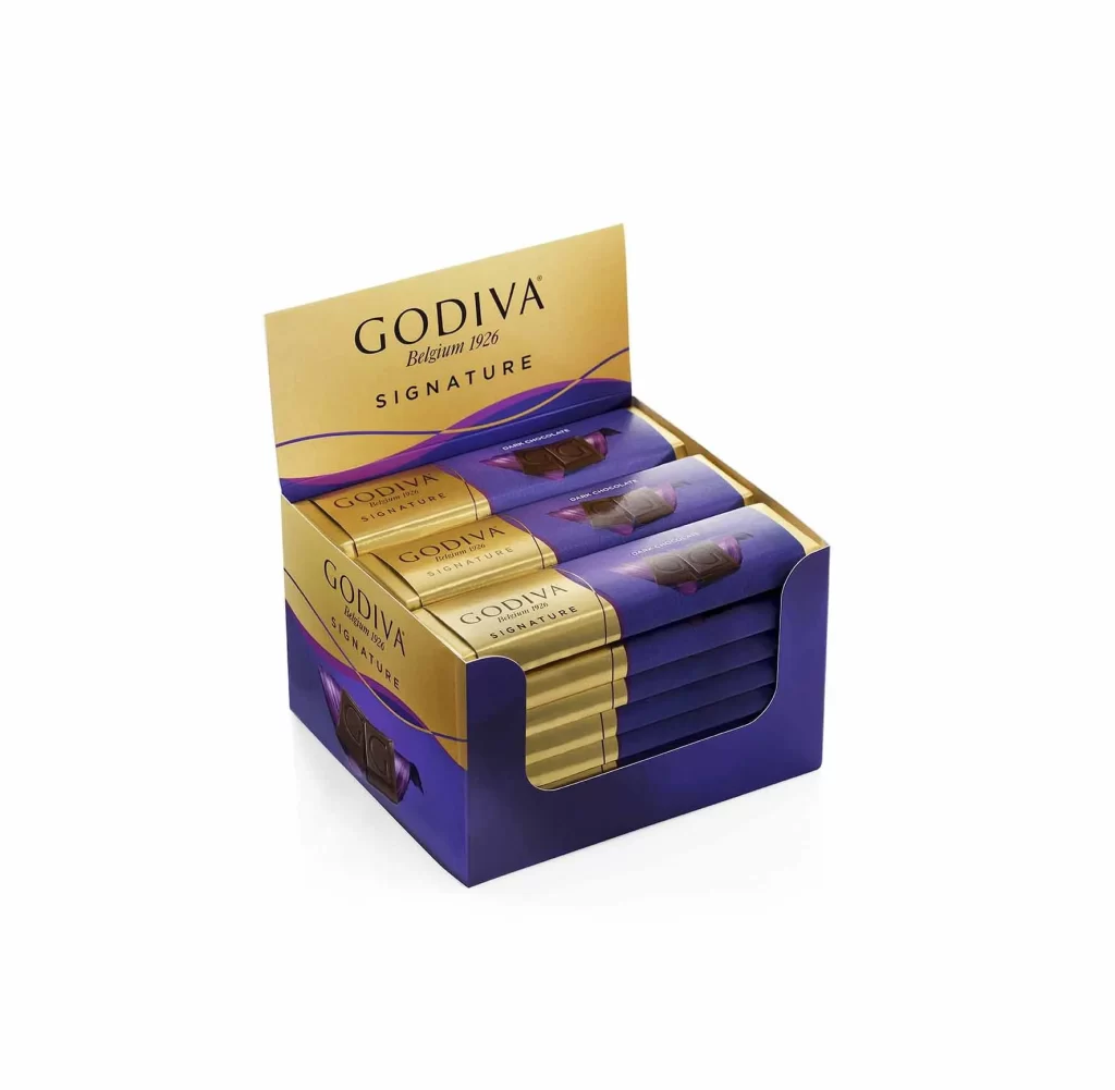 Godiva Dark Chocolate Small Bar Pack of 24 Packaging