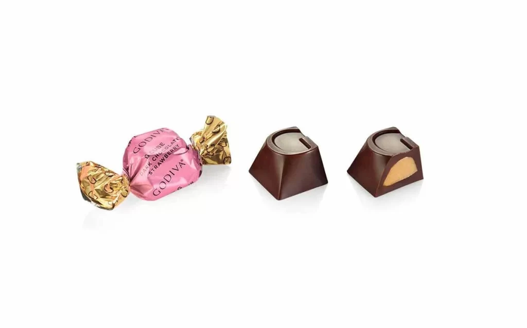 Godiva Dark Chocolate Strawberry G Cube Box 22 pc Packaging