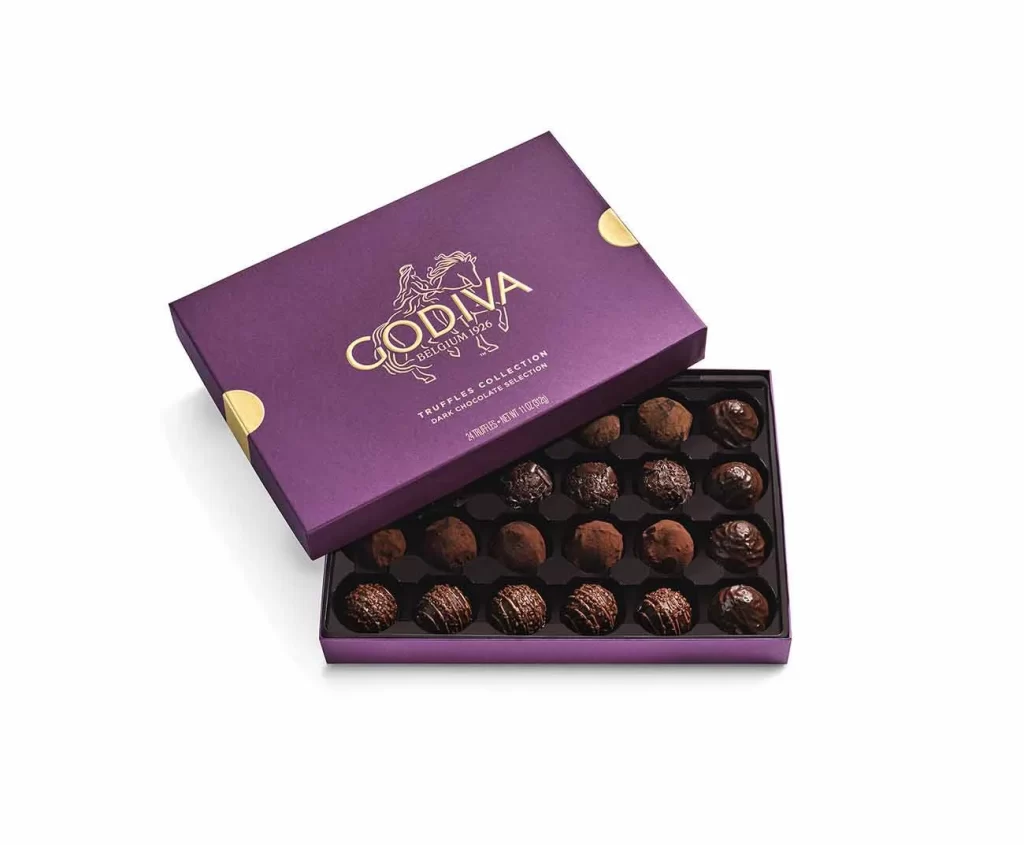 Godiva Dark Chocolate Truffles Gift Box 24 pc Packaging