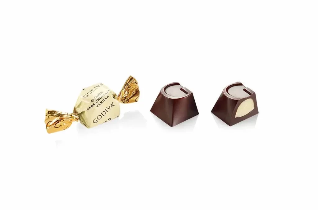 Godiva Dark Chocolate Vanilla G Cube Box 22 pc Packaging