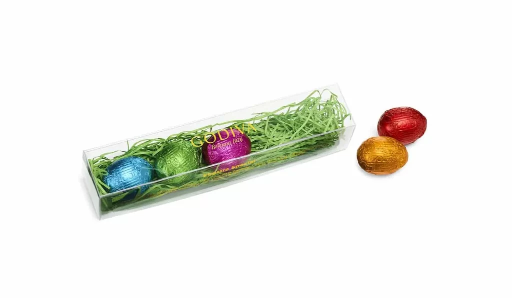 Godiva Eggstra Assorted Chocolates Gift Box Set of 3 5 pc each Packaging