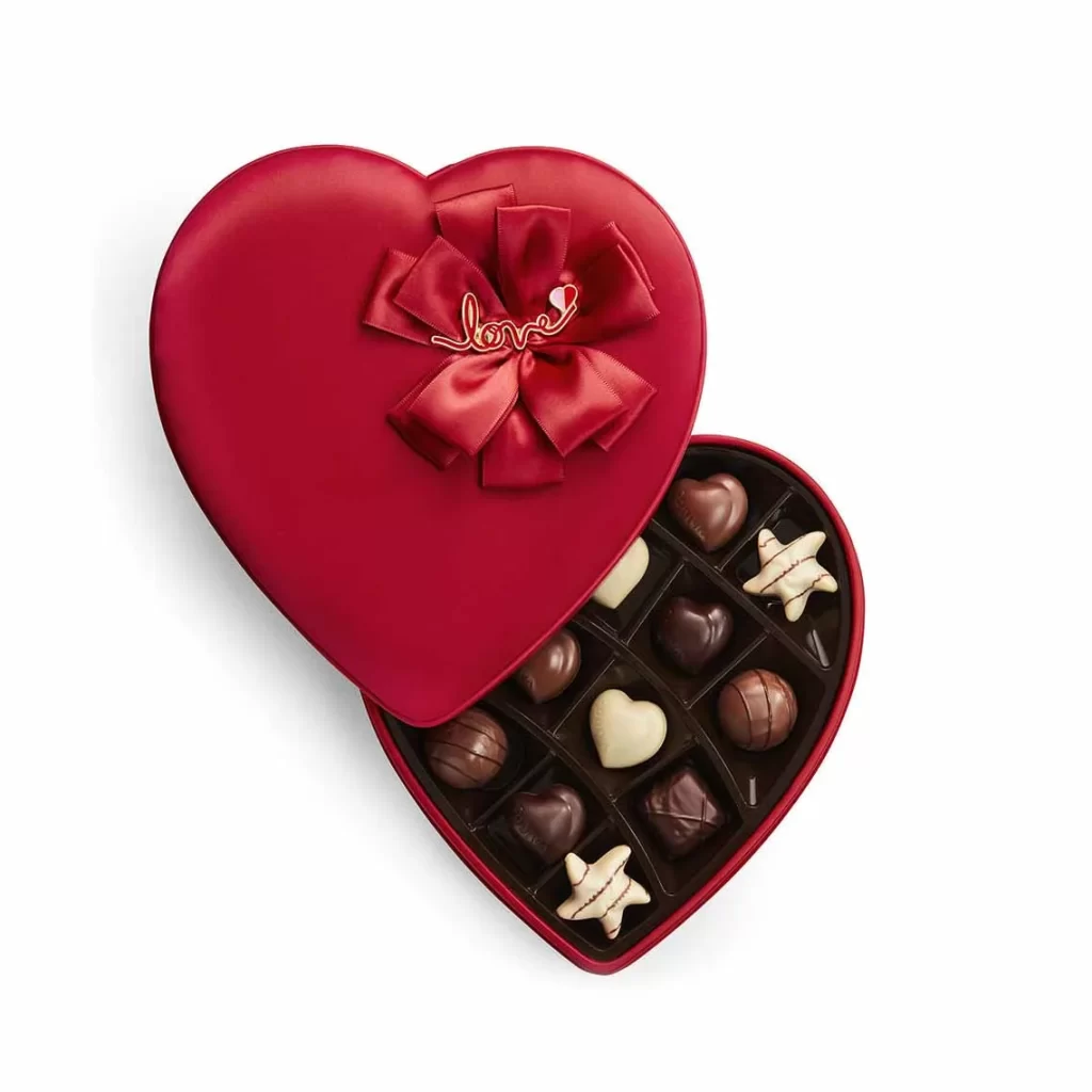 Godiva Fabric Heart Chocolate Gift Box 14 pc Packaging