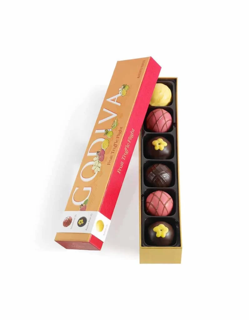 Godiva Fruit Truffles Gift Box Packaging