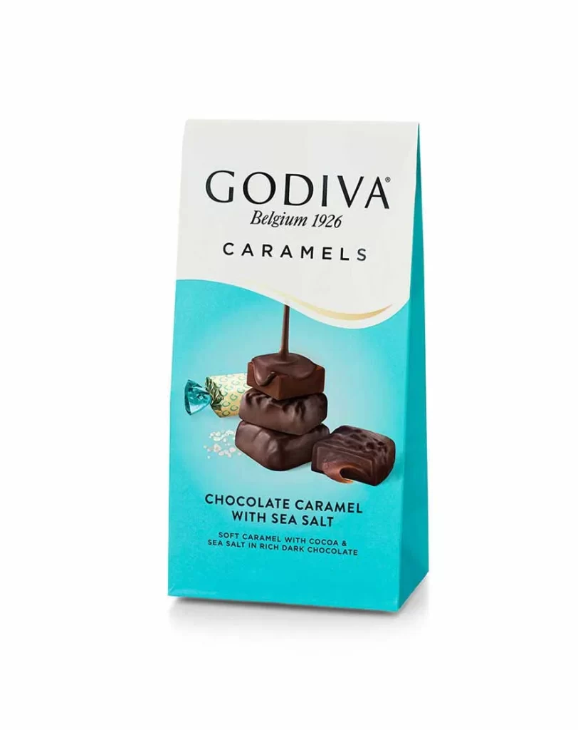 Godiva Caramels Dark Chocolate with Sea Salt Set of 6 Packaging