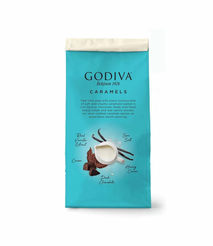 Godiva Caramels Dark Chocolate with Sea Salt Set of 6 Packaging