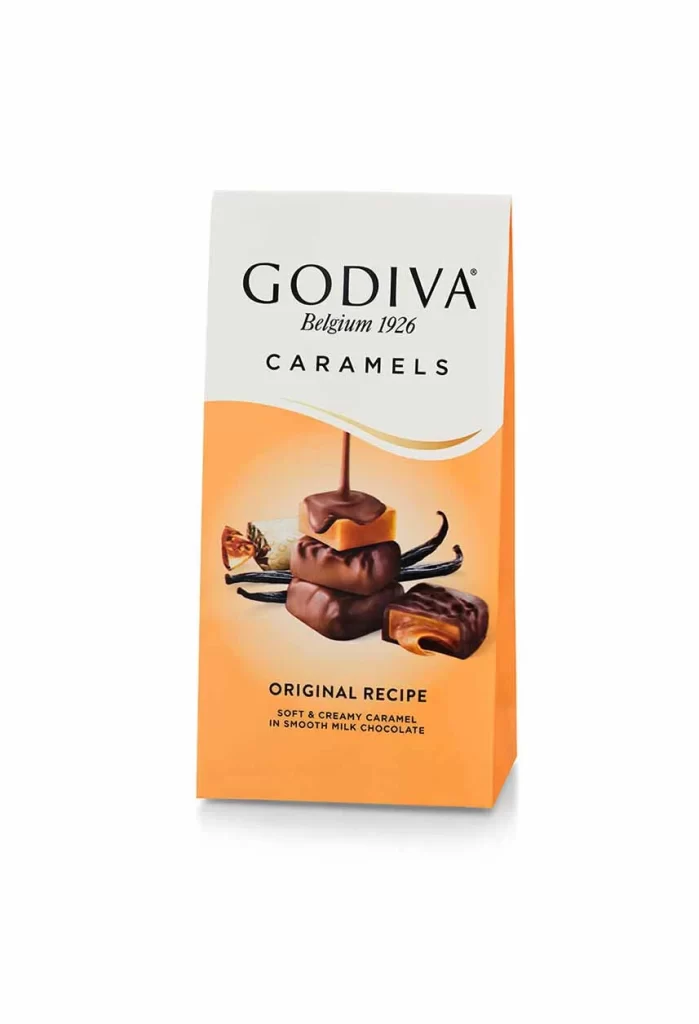 Godiva Caramels Milk Chocolate Set of 6 Packaging