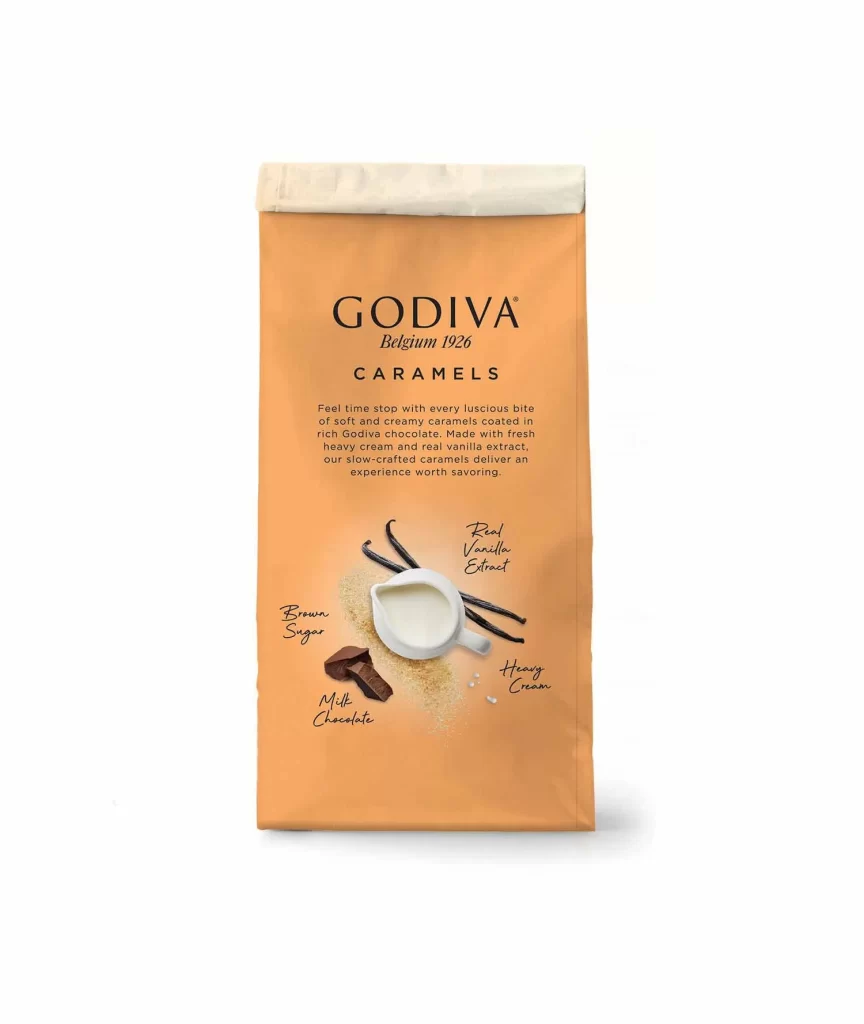 Godiva Caramels Milk Chocolate Set of 6 Packaging