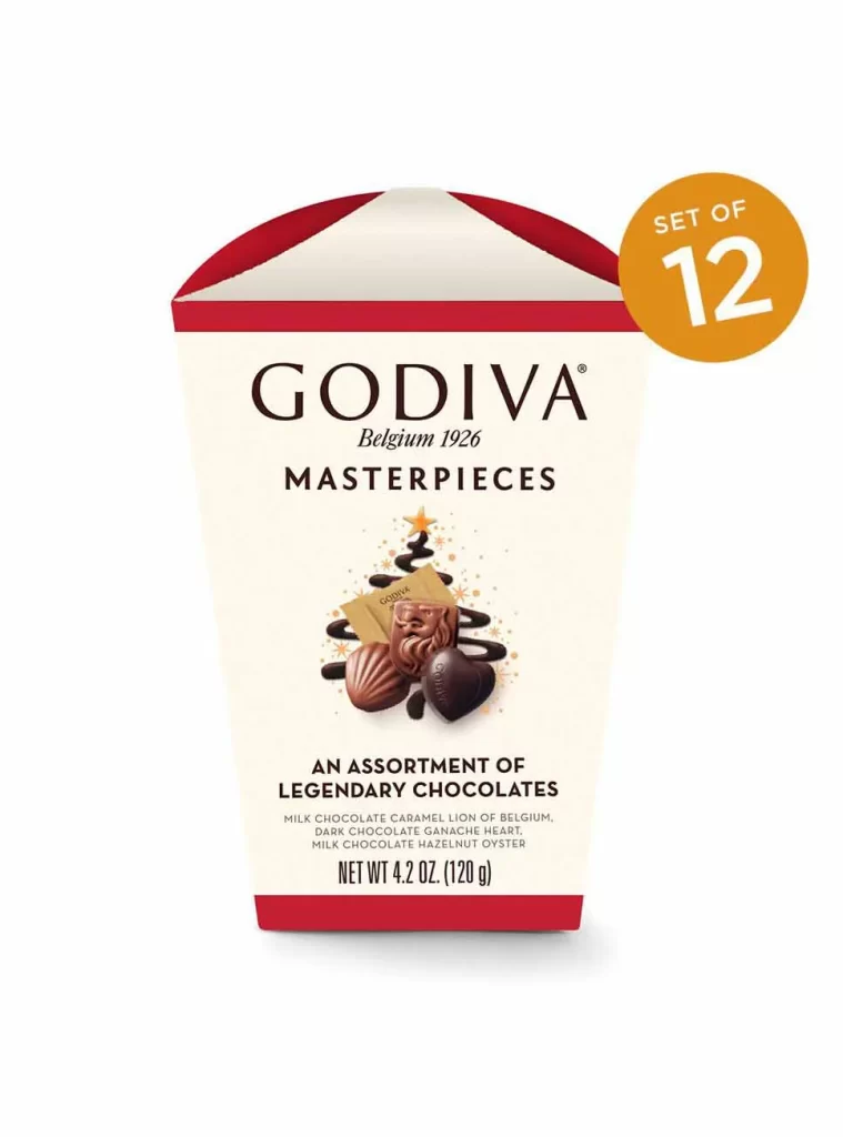 Godiva Masterpieces Assorted Chocolate Mini Box Set of 12 Packaging