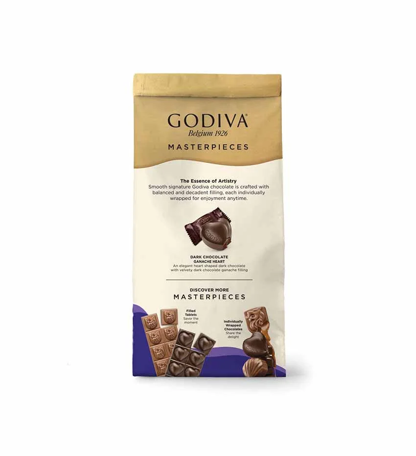 Godiva Masterpieces Dark Chocolate Ganache Hearts Set of 6 Packaging